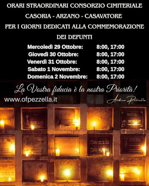 Orari straordinari cimiteri Casoria