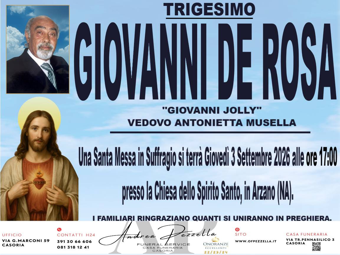 Manifesto GIOVANNI DE ROSA