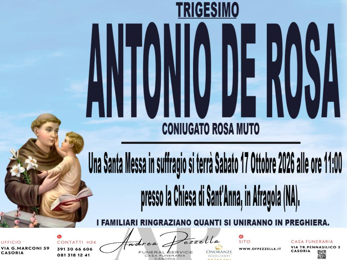 Manifesto ANTONIO DE ROSA
